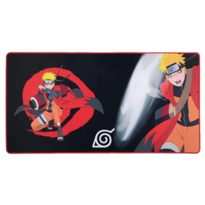 Imagen de Konix Naruto Shippuden Alfombrilla de ratón gaming XXL 90 x 46 cm Superficie microfibra antideslizante Goma Motivo Modo Sabio Negro