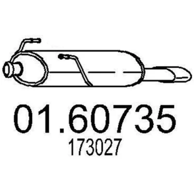 Imagen de MTS 01.60735 Silenciador trasero 700 PEUGEOT: 206 Hatchback, Furgón, 206+ Hatchback