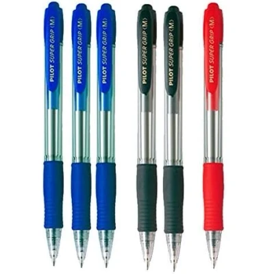 Imagen de Boligrafo pilot supergrip pack 6 u.(3 azules, 2 negros, 1 rojo) / Colores Surtidos