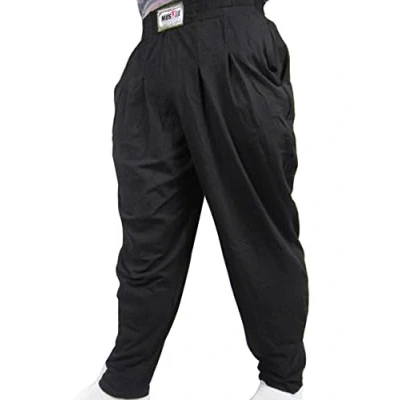 Imagen de Pantalones Holgados para los Hombres Gimnasio de musculación algodón y Spandex Negro XL