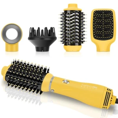 Imagen de 4 en 1 secador de pelo cepillo Set, PARWIN PRO BEAUTY Styler aire caliente con accesorios como pelo, caliente, difusor Ionic Care Frizz Free