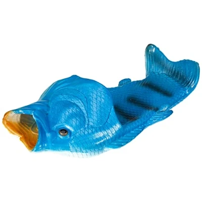 Imagen de UNIQSTORE Tricky Fisch Sandalias con forma de pescado, zapatillas estar por casa creativas, estilo pez, para la playa, calzado inspirado en peces, hombre, azul, 44/45 EU