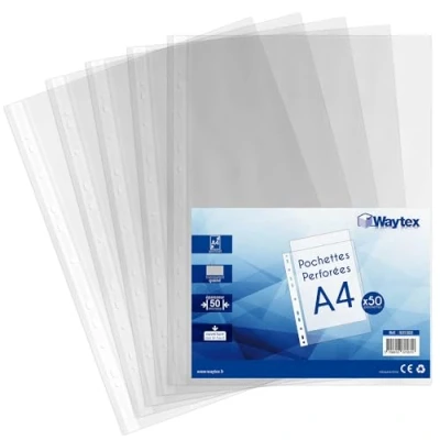 Imagen de Waytex 931303 Fundas perforadas (A4, 50 micras, unidades)