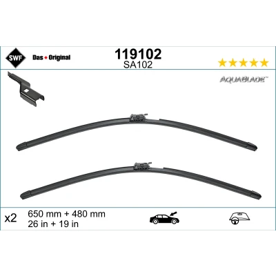 Imagen de Limpiaparabrisas Swf 119102 delante Escobilla con hoja plana sin calentamiento VOLVO: XC60 II