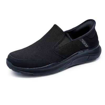 Imagen de Skechers Ecualizador de Deslizamiento Manos Libres 5.0 Drayze, Zapatillas Hombre, Malla Negra Duraleather Ribete Negro, 48.5 EU