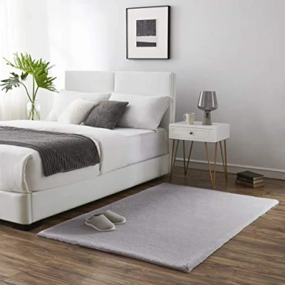 Imagen de Teppich Wölkchen Alfombra de imitación Piel Sala Estar, decoración la Dormir Lavable como Cama, cojín Silla Gris, 140 x 200 cm