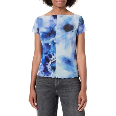 Imagen de Desigual Repris TS AURA Camiseta estampada, Mujer, Talla: XS, Blue