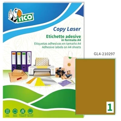 Imagen de Tico GL4 210297. caja de 100 etiquetas adhesivas en papel oro A4 hj