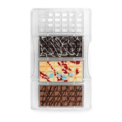Imagen de Decora 0050145 Molde para Chocolate Tableta CLÁSICA 4CAV 85X42X10HMM 200X120X22, El plastico, Transparente