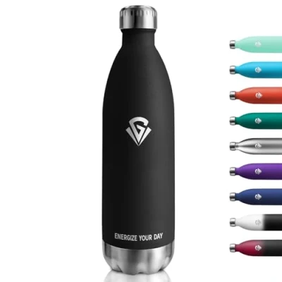 Imagen de Termo Botella Agua 1L, Cantimplora Acero Inoxidable sin BPA, Termica Reutilizable a Prueba de Fugas, para Niños, Escuela, Oficina, Gimnasio y Actividades al Aire Libre​