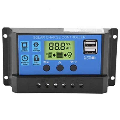 Imagen de PWM 12V 24V Regulador de Controlador Carga Solar del Panel Dual USB Pantalla LCD 10/20 / 30A Solar(YJSS 20A)