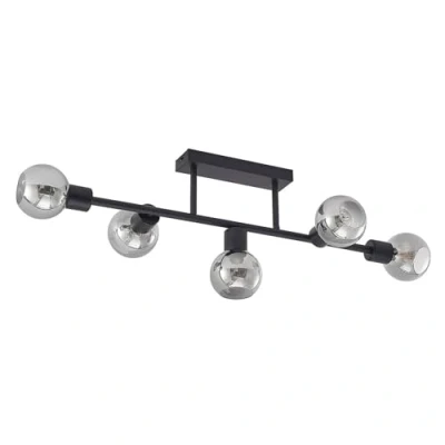 Imagen de Lámpara de techo Lindby Biscala, 5 luces, negro/humo