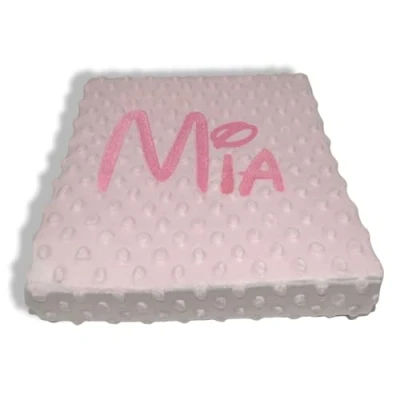 Imagen de various Manta de Bebe Personalizado con su Nombre Bordado, copito (Rosa)