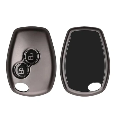 Imagen de kwmobile Carcasa para Mando Compatible con Renault Dacia Llave de Coche 2 Botones Funda Llaves TPU Negro Mate/Negro