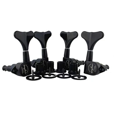 Imagen de Guyker Guitar Bass Tuners (2R + 2L) 1:17 Ratio Headstock Sealed Tuning Key Pegs Machine Head Replacement for Electric Jazz or Precision Instruments Black