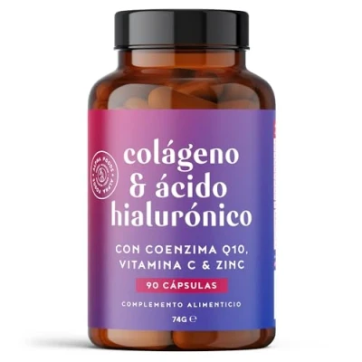 Imagen de Colágeno Ácido Hialurónico Q10 Hidrolizado Puro con CoQ10 + Zinc Vitaminas C A D y B12 90 Cápsulas para Articulaciones, Piel e Cabello Peptides de Colageno Marino Alpha Foods