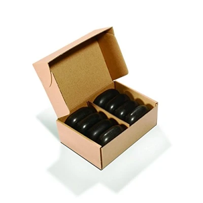 Imagen de Master Massage Grande Ovular Basalto Hot Stone Set XL masaje Piedras de 7,5 x 5,5 2,7 cm, 8 unidades 100% piedra natural