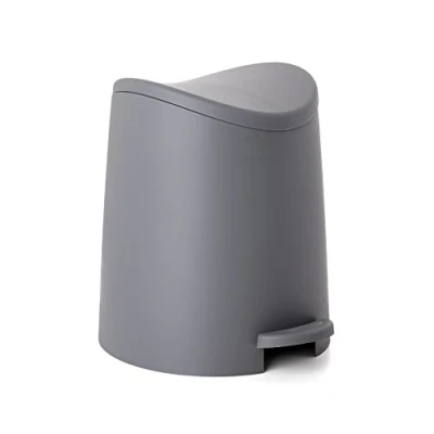 Imagen de TATAY Cubo de basura baño con pedales capacidad estándar 3 litros, polipropileno, sin BPA, gris. Medidas 17,5 x 22,5 25 cm