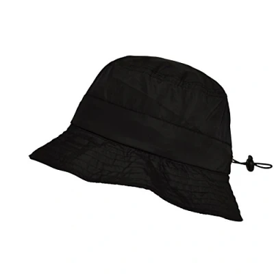 Imagen de TOUTACOO, Gorro para la Lluvia en Nailon, Fácilmente Plegable su Bolsillo Integrado. Aspecto Nylon (01 Negro/Lluvia)