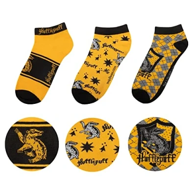 Imagen de Cinereplicas Harry Potter Calcetines de tobillo Hufflepuff (Juego 3) Licencia Oficial