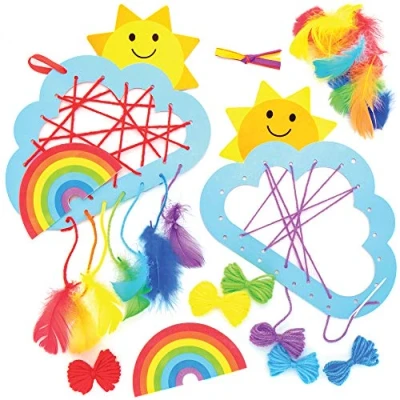 Imagen de Baker Ross Kit Atrapasueños Arcoíris (Paquete de 4) Arte y Manualidades Para Niños