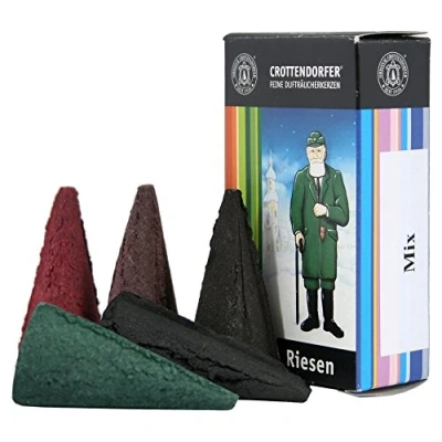 Imagen de Original Crottendorfer Conos de incienso gigantes Aroma: mezcla colores Cantidad: 5 unidades Tamaño: XL Fabricado en Alemania