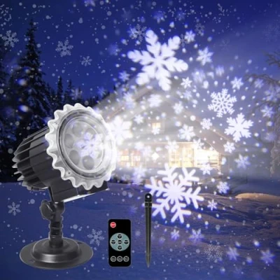 Imagen de ROVLAK Proyector de Luces Navidad Exterior Copos Nieve con Control Remoto &amp; Temporizador Lámpara Impermeable para Navidad, Fiesta, Jardín