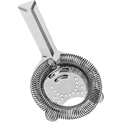 Imagen de Cocktail Hawthrone Strainer Tamiz de la Barra con 2 Manijas Acero Inoxidable 10,2 cm