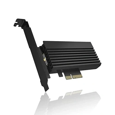 Imagen de ICY BOX Tarjeta PCI Express 60403, adaptador M.2 NVMe SSD a PCIe 4.0, enfriador, iluminación LED, M Key, 2230, 2242, 2260, 2280, negra