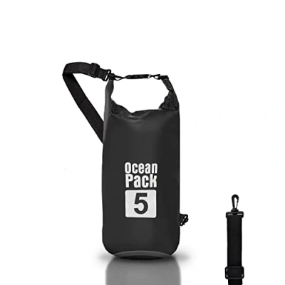 Imagen de Bolsa Estanca 5L 10L 20L, Dry Bag Mare litros, Bolso Seco Mochila impermeable, bandolera ajustable, Seca para Kayak Paseo Barco Canoa Pesca Rafting Camping Playa Natación Snowboard