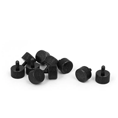 Imagen de sourcing map Tornillo de cabeza pulgar piezas ordenador M3x6mm caso Metal negro 10
