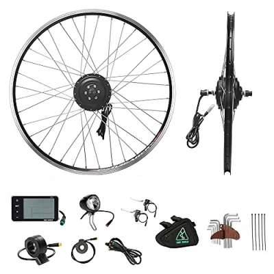 Imagen de YOSE POWER E Bike Kit de conversión rueda delantera para bicicleta eléctrica (36 V, 250 W, 26 pulgadas, con motor delantero), color negro