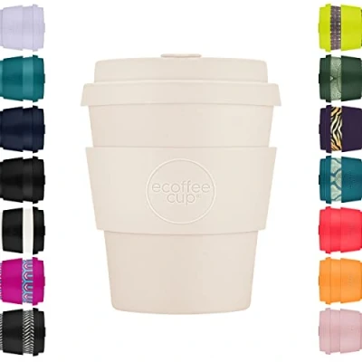 Imagen de 8oz 240ml Ecoffee Cup Reutilizable Eco Friendly 100% Plant Based Coffee with Silicone Lid &amp; Sleeve Melamine Free Travel Mug, Waicara