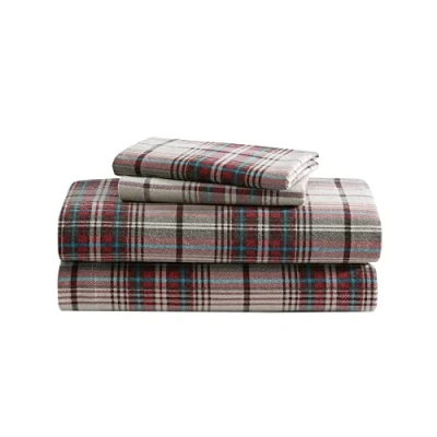 Imagen de Eddie Bauer Sábanas de tamaño Individual, Juego Cama Franela algodón, Cepillado para Mayor suavidad, acogedora decoración el hogar (Montlake Plaid, Individual)