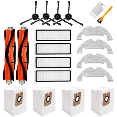 Imagen de Chuancheng Kit de Accesorios para aspiradora Dreame BOT Z10 Pro L10 Plus, 2 cepillos Principales Desmontables, 4 filtros Hepa, Laterales, paños fregona, Bolsas Polvo