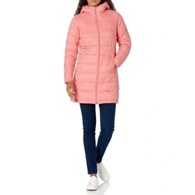Imagen de Amazon Essentials Abrigo acolchado ligero y resistente al agua con capucha (disponible en tallas grandes) Mujer, Rosa, XL