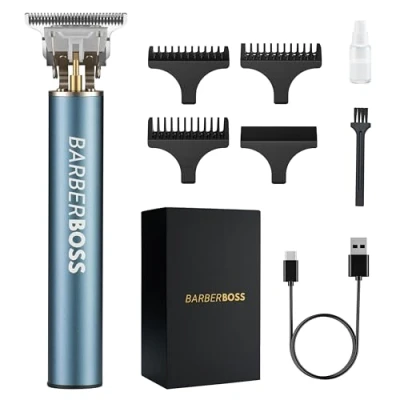 Imagen de Barberboss Cortabarba y Cortapelo para Hombre, sin cable, de Precisión Detalle QR 2078