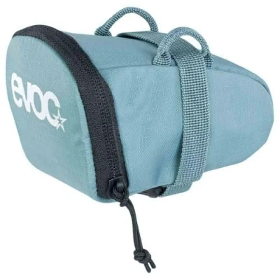 Imagen de EVOC Seat Bag Bolsa para el sillín Cuadro (0,3l de Capacidad, Extremadamente Ligera, Hebillas Cierre rápido, Logotipo Reflectante, Talla S), Gris Acero