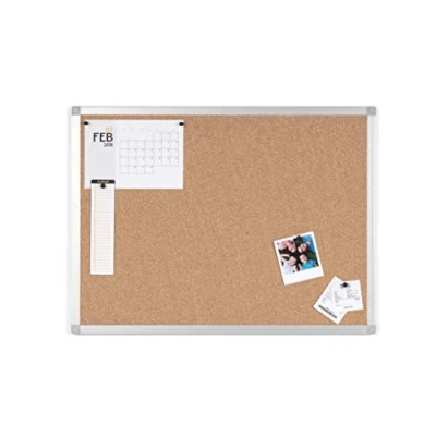 Imagen de BoardsPlus Tablero De Corcho Y Pizarra Con Marco Aluminio, 60x45 cm