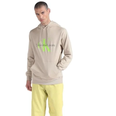 Imagen de Calvin Klein Jeans Seasonal Monologo Regular Hoodie Sudadera, Hombre, Talla: Small, Plaza taupe/acid light