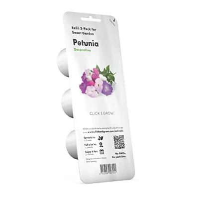 Imagen de Emsa 3 Cápsulas Petunia Click &amp; Grow, Semillas apta para Smart Garden, huerto urbano, tierra inteligente, jardín hidropónico, resultados en 40 días, Sistema automático iluminación LED