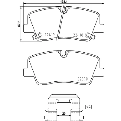 Imagen de BREMBO P 30 089 Juego de pastillas freno con avisador acústico desgaste accesorios HYUNDAI: H350 Bus