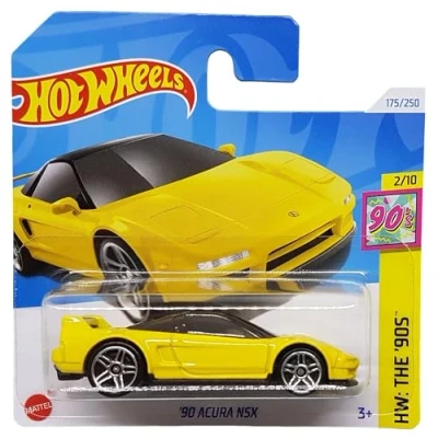 Imagen de Hot Wheels &#039;90 Acura NSX HW: The 90&#039;s 2/10 HTB04 Short Card Amarillo Mattel 2024 1:64