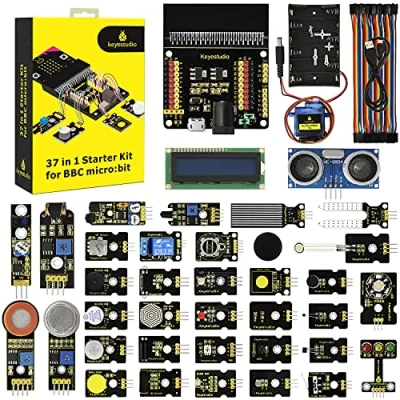 Imagen de KEYESTUDIO BBC Micro:bit 37 In 1 Starter Kit with Tutorial for Early Stem Education Beginners and Kids (Not Contained Microbit)