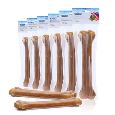 Imagen de Nobleza Hueso Prensado para Perros Fortalecedor de Dientes Stick Dental Dog Snack, Nudillos Cuero Crudo, morder, Paquete 6,10 Inches (250mm)