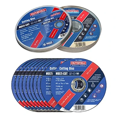 Imagen de Faithfull Discos para cortar varios materiales (115 x 1 22 mm, 10 unidades)