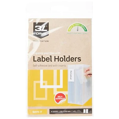 Imagen de 3L Soportes autoadhesivos de polipropileno para etiquetas, 55 mm x 102 mm, paquete 6