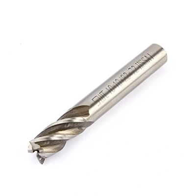 Imagen de CNC HSS Fresa de Taladro con eje Cilíndrico, Fresas Extremo 4 Flautas, para Metal, Centros Procesamiento Datos CNC, Tallada (10 mm)
