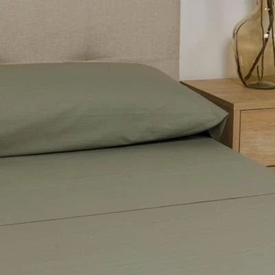 Imagen de TRAMAS+ Juego de sábanas para Cama Matrimonio 160 x 200, 100% algodón, Ropa Cama, y 2 Fundas Almohada, Certificado Standard 100 by Oeko Tex, Verde Salvia