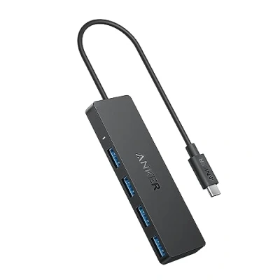 Imagen de Anker Hub USB C, de 5 Gbps 4 Puertos, 20cm Cable OTG ultradelgado y extendido, para MacBook, Mac Pro, Mini, iMac, Surface XPS, PC, Unidad Flash, HDD móvil (sin Carga)